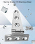 4" x 2" Boat Strap T Hinge Stainless Steel 316 Boat Door Flush Triangle Hinges, Heavy Duty Marine Dock Strap Hinges W/Fasteners for Ship Kayak Yac...