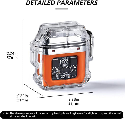 SKRFIRE Electric Lighters Rechargeable Flameless Windproof Outdoor Lighter Plasma Lighter USB Rechargeable Clear Waterproof Double Arc Lighter for...