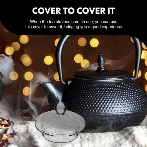 2-Pack Glass Teapot Replacement Lid - Clear Teapot Accessories with Strainer Cover for Home Kitchen Teapots...