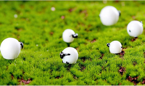 9pcs Sheep Micro Landscape Ornaments, Miniature Figurines Fairy Garden Accessories, Garden DIY Kit...
