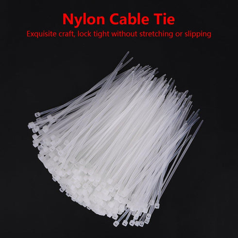 1000 Pcs White Zip Ties Recoverable Reusable Small Clear Self locking Nylon Cable Ties Fasten Thin Wraps Wire Ties for Home Office Workshop(3x100m...