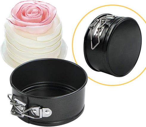 Webake 4.3 Inch Mini Springform Pan Set of 2 Pieces Cheesecake Pans with Removable Bottom Deep Dish Pans Round Cake Molds IP Accessories for Mini ...