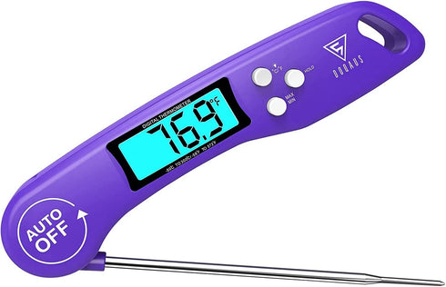DOQAUS Digital Meat Thermometer, Instant Read Food Thermometer for Cooking, Kitchen Probe with Backlit & Reversible Display, Cooking Temperature P...