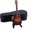 Dselvgvu Wooden Miniature Guitar with Stand and Case Mini Musical Instrument Replica Collectible Miniature Dollhouse Model Home Decoration (Classi...