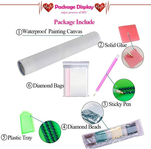 AIBOERL Diamond Painting Kits, foxes 5D DIY Full Drill Diamond Art Painting Kits for Adults, Seaside Diamond Painting Gem Art Craft for Home Wall ...