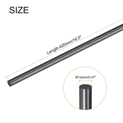 MECCANIXITY 1 Pcs Carbon Fiber Rod, 12mm x 420mm Matte Pole Rod for RC Plane DIY Tool Wing Tube Quadcopter Arm...