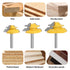 3PCS 45 Degree Lock Miter Router Bit Set, 1/4 Inch Shank Woodworking Tools Set with 1/4 Inch to 1/2 Inch Router Collet Converter for Cutting Heigh...