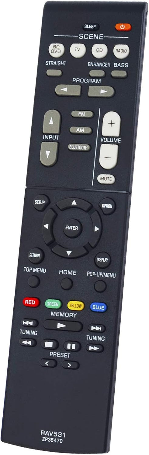 RAV531 ZP35470 Replacement Remote fit for Yamaha AV Receiver HTR-3068 HTR-4068 RX-V379 RX-V379BL RX-V381 RX-V381BL RX-V479 RX-V579 TSR-5790 TSR-57...