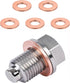 M14 x 1.5 Magnetic Oil Drain Plug, Stainless Steel Sump Drain Nut Bolt with 5 Crush Washer Gaskets, Leak-proof Oil Drain Plug Replacement for Most...