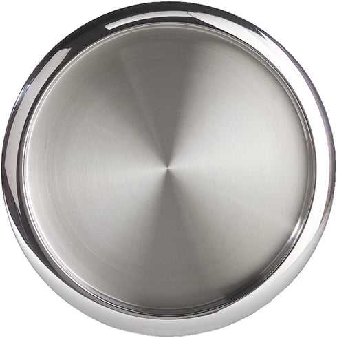 OGGI Round Tray Steel 14" - Ideal Coffee Table, Decorative Tray, Tea and Bar Serving Tray Stainless Steel...