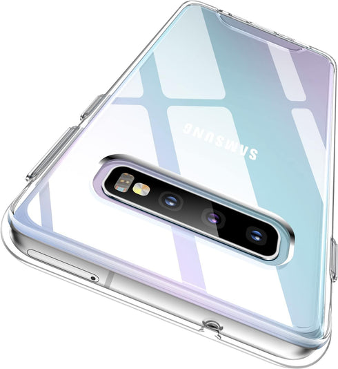 Rayboen Case for Galaxy S10 Plus, Crystal Clear Designed Shockproof Protection Phone Case, Transparent Hard PC Back Flexible TPU Sleek Light and D...