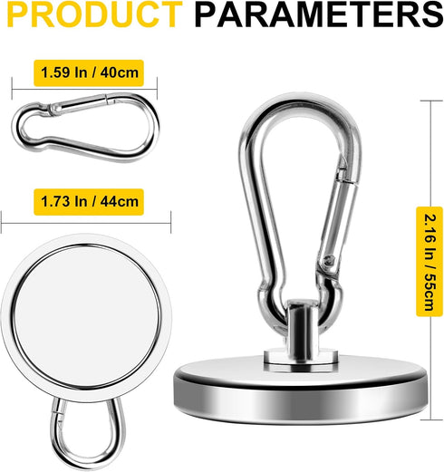 DIYMAG Magnetic Hooks, 200LBS Strong Heavy Duty Neodymium Magnet Hooks, Strong Magnetic Hooks for Hanging at Home, Office Locker, Workplace, Refri...