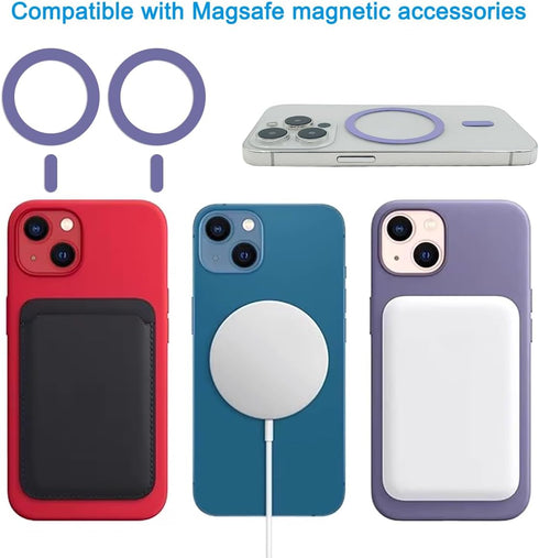 6 Pack Universal Metal Rings Sticker Compatible with MagSafe Magnetic Wireless Charger iPhone 13 12 Pro Mini Max, Ultra-Thin Car Charger Conversio...
