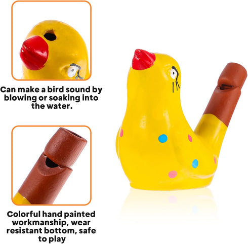 NUOBESTY Ceramic Water Whistles, Bird Noise Makers Whistles Mini Bird Whistles Toy Ceramic Bird Noise Makers for Kids Party Favors 6Pcs...