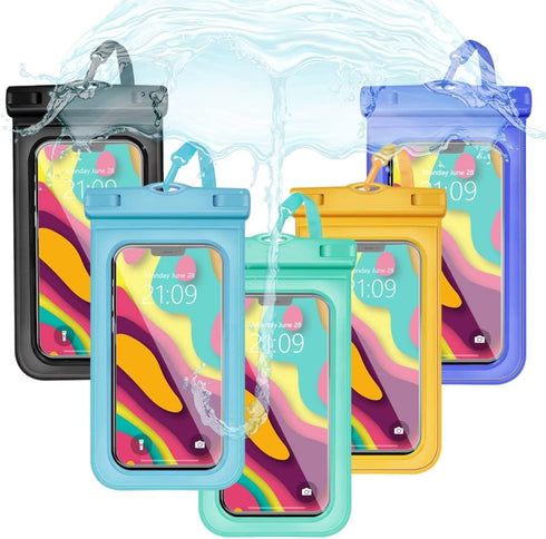 5 pcs Waterproof Phone Pouch Universal Phone Waterproof Case Compatible for iPhone 11 13 12 Max Pro XS Google Samsung Galaxy s22 s10 Up to 6.8", I...
