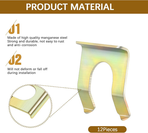 12 Pieces Brake Line Clips Metal Brake Line Retainer U Shaped Brake Hose Bracket Parking Brake Cable Clip Replacement Hose Retaining Clip Brake Ho...