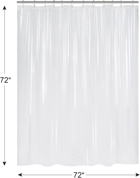 AmazerBath Plastic Shower Curtain Clear Premium PEVA, Clear Shower Curtain Heavy Duty 8G, Weighted Shower Curtains for Bathroom Accessories with 3...
