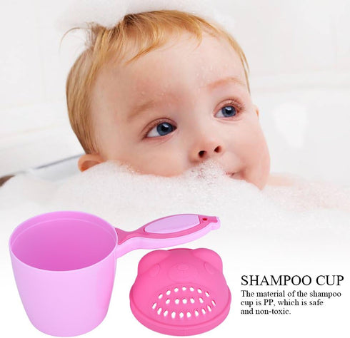 ViaGasaFamido Baby Shampoo Rinse Cup Waterfall Spout Rinse Cup Sprinkler Cute Bear Shape Shower Water Scoop Head Washing Shampoo Rinse Cup Bath Ri...