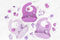 Silicone Baby Bibs Infant Toddler Feeding | Muted Purple Multi Set Pack Of 3 | Waterproof, Durable, Adjustable, Soft!...