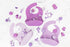 Silicone Baby Bibs Infant Toddler Feeding | Muted Purple Multi Set Pack Of 3 | Waterproof, Durable, Adjustable, Soft!...