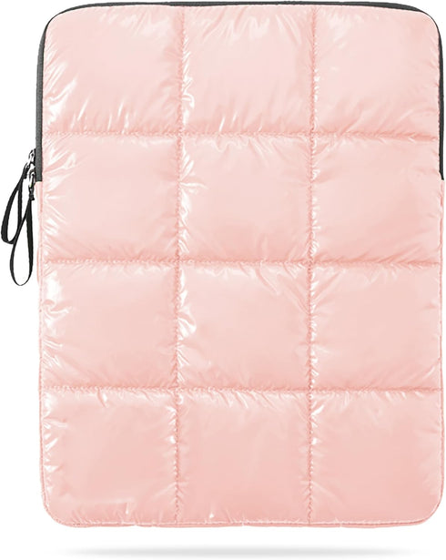 Puffy Laptop Sleeve 13 Inch Pink, Waterproof Carrying Case Bag for Women, Fluffy Computer iPad Pro 12.9 Case, Compatible with MacBook Pro 12, MacB...