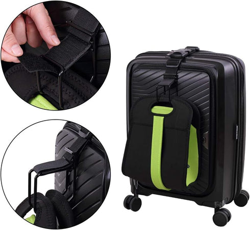 Vigorport Luggage Hook Strap,J Hook for add a Bag Luggage,Multi Adjustment Bag Strap Hook with Hands Free(Black-Large Size)...