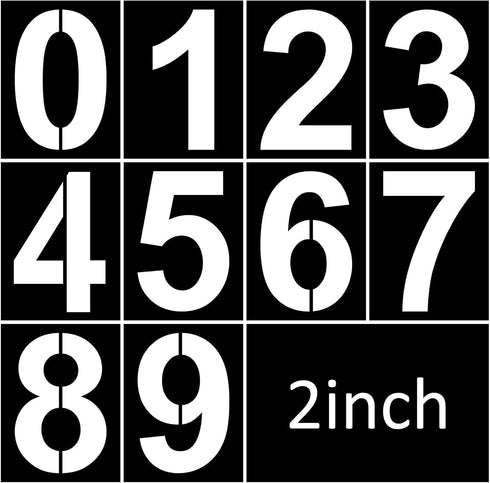 2 Inch Number Stencils Set Plastic Number Stencils Reusable Digital Templates for Cake Stencil Address Number Painting Stencils Templates...