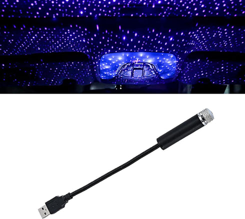 1 PC Car Roof USB LED Starry Sky Projector Light, Rotating Adjustable Pattern Romantic Decorative Lamp, Portable Mini Plug-and-Play Ambient Light,...