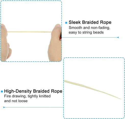 PATIKIL 0.8mm x 109 Yard Nylon Satin Cord, Nylon Beading String Knotting Cord Chain Braided Rope for Bracelets Jewelry Trim Chinese Knot, Beige...