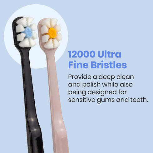 Lindo Polishing Toothbrush - for Sensitive Gums and Teeth, 12000+ Ultra Fine Bristles, Soft and Gentle, Deep Clean, Pack of 4...