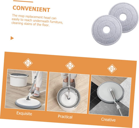 2pcs Replacement Mop Head Cleaning Supplies Microfiber Mop Pads Car Wash Mop Microfiber Mop Head Household Cleaning Supplies House Mop Head Replac...