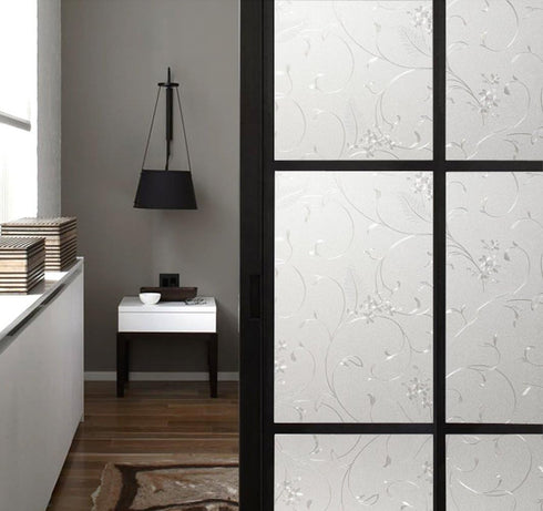 Niviy Window Privacy Film Wheat Flower Frosted Windows Glass Film No Glue Door Window Covering for Office and Home Decoration,23.6 inches by 78.7 ...