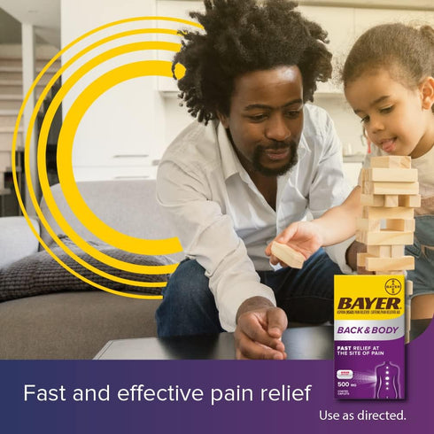 Bayer Extra Strength 500mg Aspirin Plus Caffeine for Powerful Pain Relief, 200 Coated Caplets...