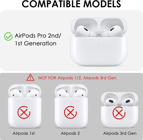 CAGOS for Airpod Pro Case, Come with Airpod Cleaner Kit, Cute Airpods Pro 2nd/1st Generation Case Cover Hard TPU Protective iPod Pro Case with Key...