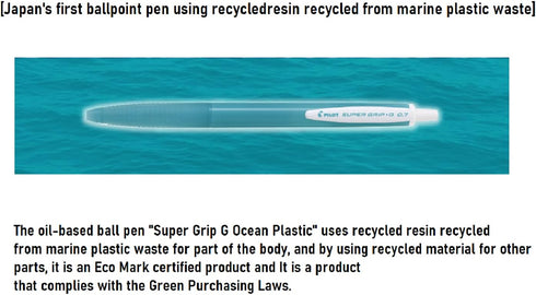 PILOT Super grip G 0.7mm Ocean Plastic Knock Type Oil-based Ballpoint Pen BSGK-10FOP-OB 5 Piece Set Japan Import With Original Stylus Ballpoint To...