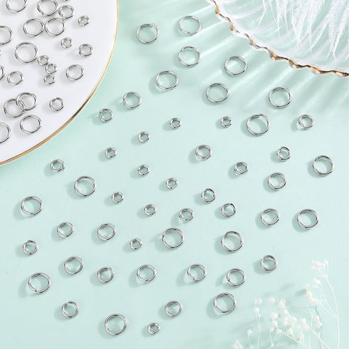 1 Box 600Pcs Round Jump Rings Silver Open Jump Rings Bulk Stainless Steel Hypoallergenic Small Thick Single Loop Ring Connector for Jewelry Making...