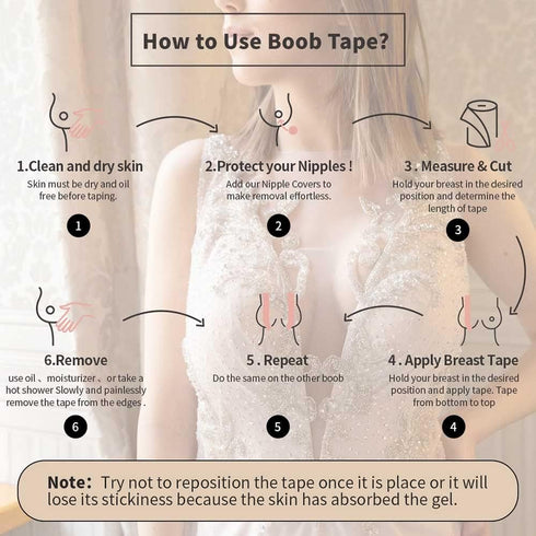 Okela Boob Tape - Breast Lift Tape for Large Breast,Body Tape for Breast Lift w 2 Pcs Breast Petal Adhesive Bra...