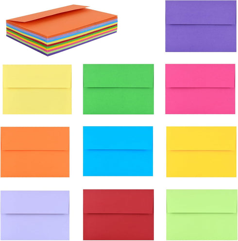 50 Pack A2 Envelopes for Invitations,4.37x5.75 Envelopes,A2 Envelopes Multicolor Self Seal,Printable Envelopes for Wedding,Invitation,Baby Shower,...