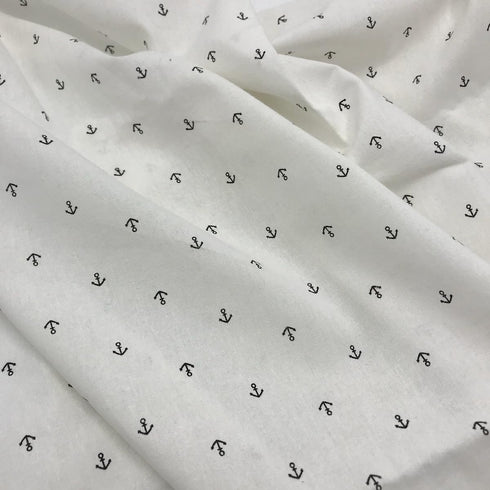 Printed Anchors Cotton Fabric 59inch Width Mediterranean Sea Travel Themed for Sewing DIY Craft and Apperals...
