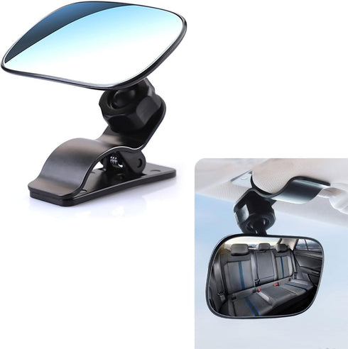 1 PC Car Interior Baby Viewing Mirror, Large Field of View Curved Mirror No Need to Look Back, Sun Visor Clip-on Installation Multiangle Adjustabl...