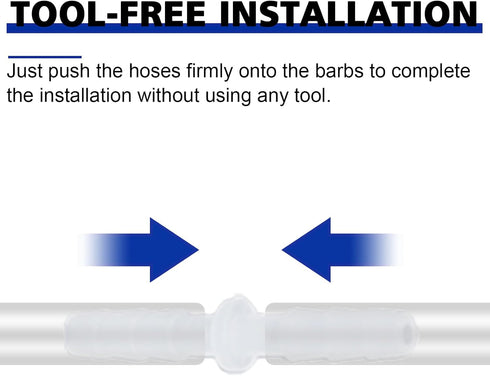 Plastic Hose Barb Fitting, 1/4" x 1/4" Pipe Connectors, Barbed Splicer Mender Joint Adapter Union Fitting, 6 Pcs...