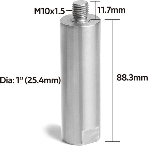 1" Post for Wood Lathe Tool Rest with 4" Total Length Including Thread, M10X1.5 Thread...