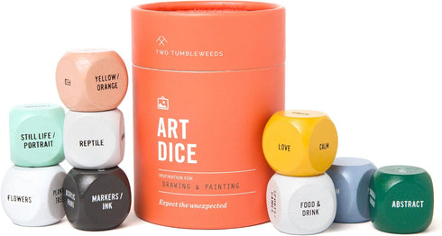 Two Tumbleweeds Art Dice - Drawing & Painting Game for Adults, Artists & Teachers - Set of 9 Dice for Creative Inspiration - Art Supplies for Stud...