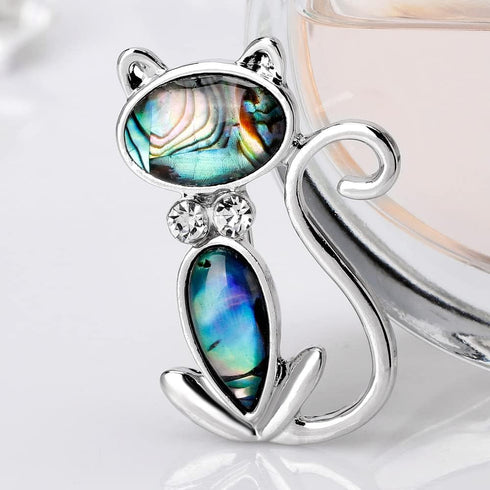 Cat Brooch Pins for Women Fashion Scarf Buckle Alloy Rhinestone Animal Brooch...