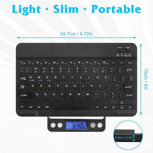 Rechargeable Bluetooth Keyboard and Mouse Combo Ultra Slim for Samsung Smart TV and All Bluetooth Enabled Android/PC-Black Keyboard with RGB LED O...