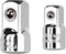 1/4'' to 3/8'' Socket Adapter & 1/4'' to 1/2'' Adapters Set Square Adapter and Reducer Conversion Set for Ratchet/Driver/Socket Wrench, Chrome Van...