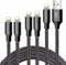 cugunu iPhone Charger, 5 Pack 3/3/6/6/10FT Apple MFi Certified USB Lightning Cable Nylon Braided Fast Charging Cord Compatible for iPhone 14/13/12...