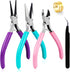 3Pcs Jewelry Pliers Jewelry Making Pliers Tools Kit with Needle Nose Pliers/Round Nose Pliers/Chain Nose Pliers Wire Cutters for Wire Wrapping Ear...