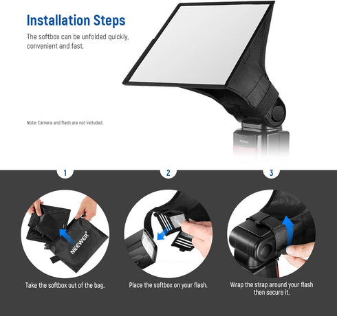 NEEWER Flash Diffuser Light Softbox 6" x 5", Universal, Collapsible with Storage Pouch Compatible with Canon Nikon Sony Godox Yongnuo NEEWER speed...