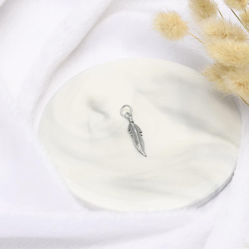 AeraVida Tribal Feather .925 Sterling Silver Pendant...